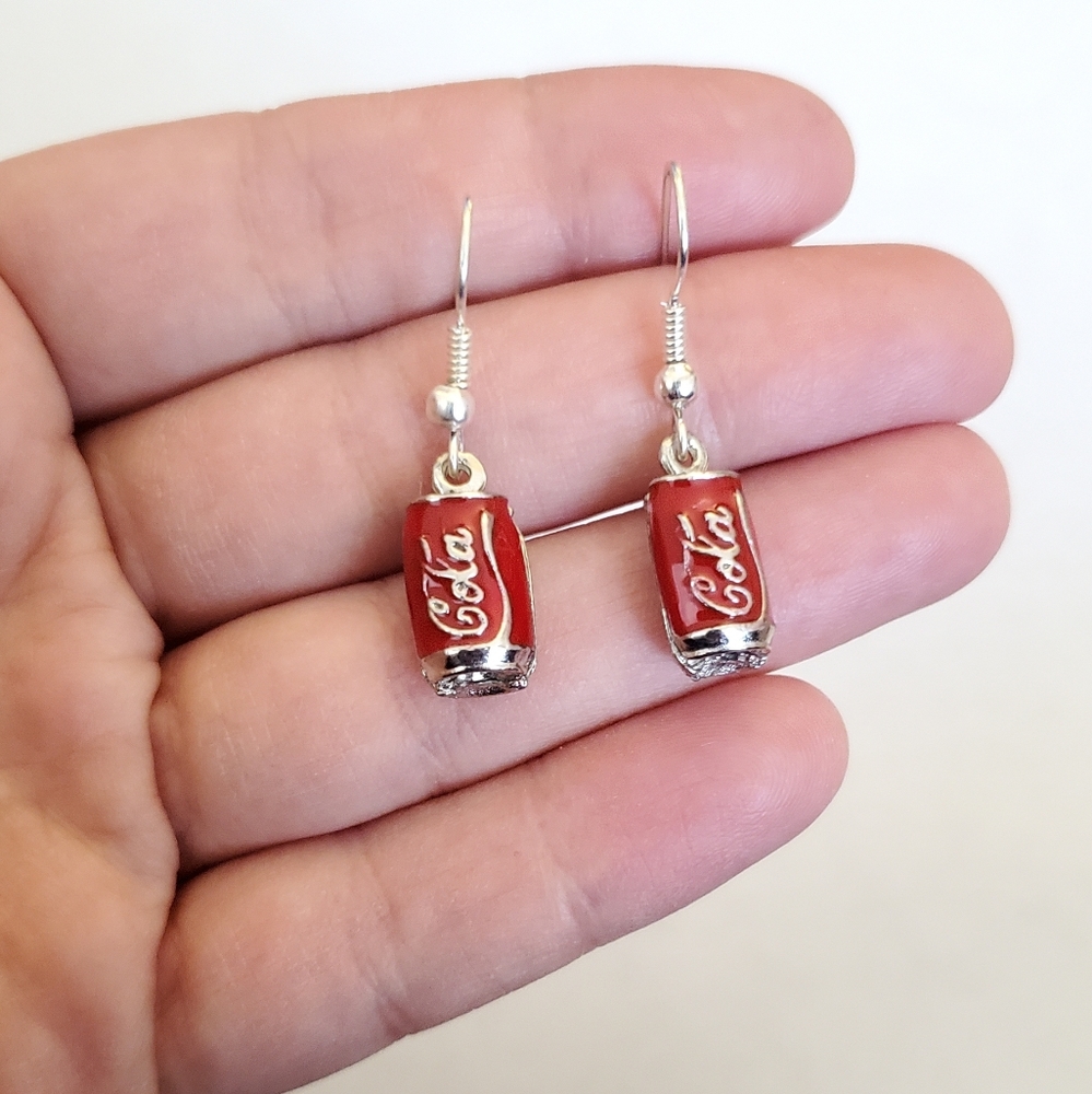 NWOT Tiny Coca Cola Earrings - Picture 2 of 7